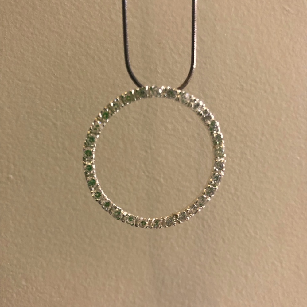 Rhinestone circle necklace